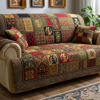 African Pattern Quilted Sofa Cover GFTOMA11115