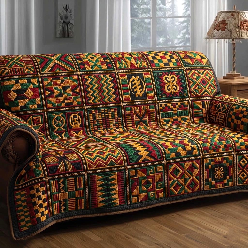African Pattern Quilted Sofa Cover GFTOMA11118