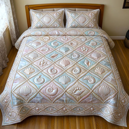 Pearl Ocean 3-Piece Quilted Bedding Set GFTOMA11134
