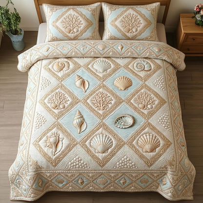 Ocean Treasure 3-Piece Quilted Bedding Set GFTOMA11135