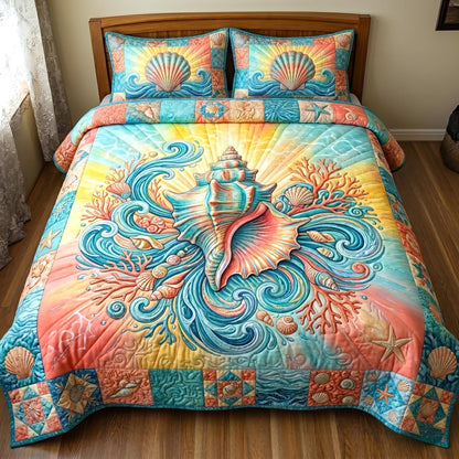Ocean Pearls 3-Piece Quilted Bedding Set GFTOMA11137