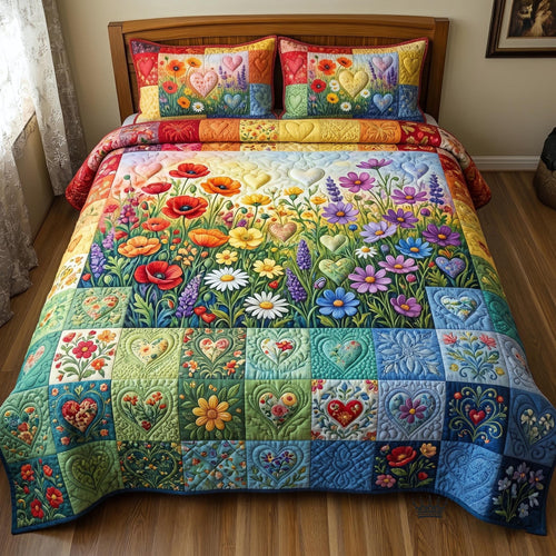 Pride Heart 3-Piece Quilted Bedding Set GFTOMA11167