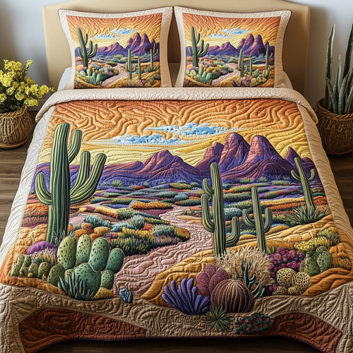 Desert Bloom 3-Piece Quilted Bedding Set GFTOMA1133