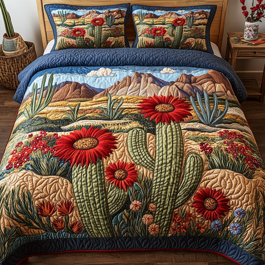 Desert Bloom 3-Piece Quilted Bedding Set GFTOMA1137