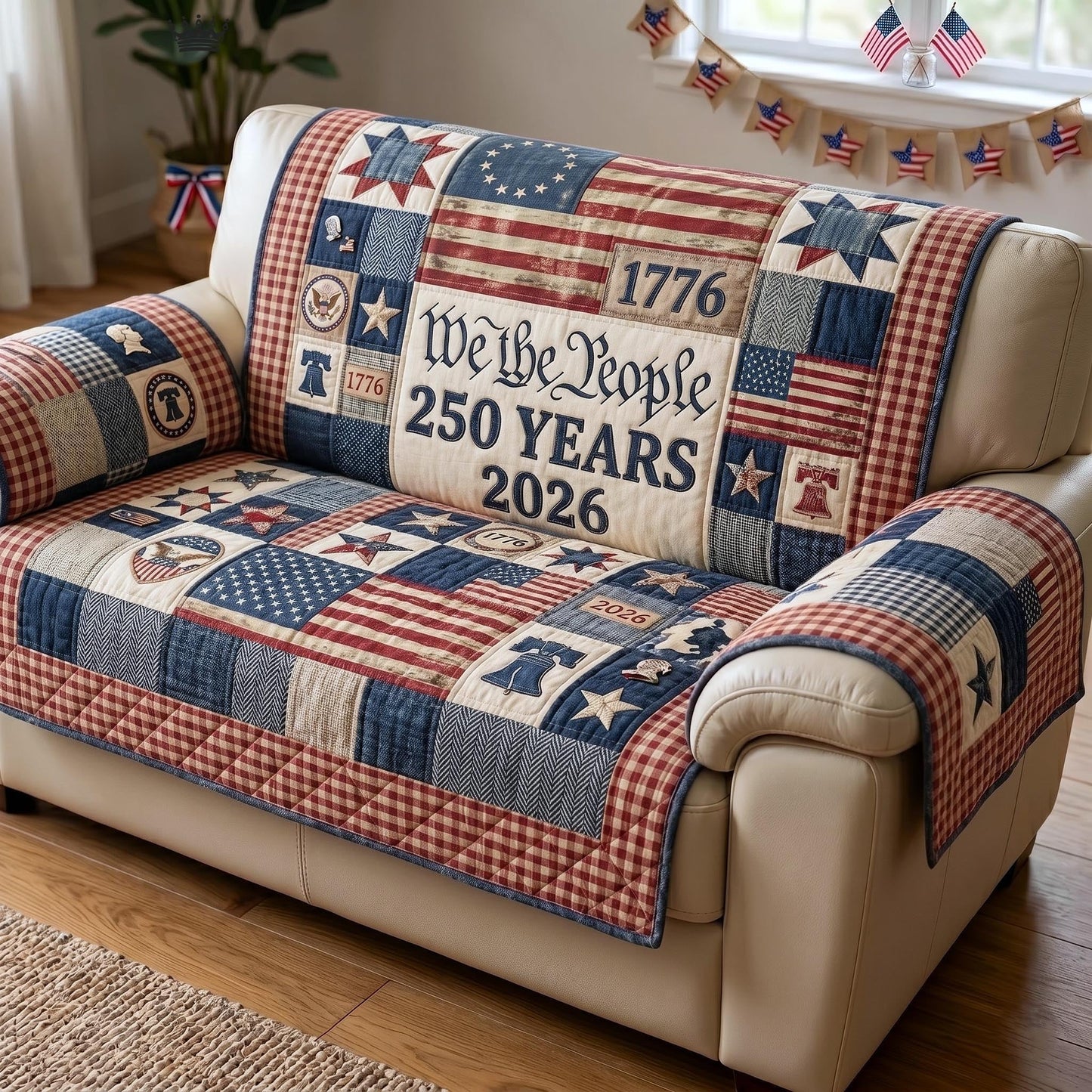 Heritage Patch Quilted Sofa Cover GFTOMA11370