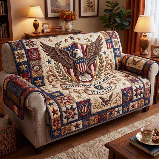 Heritage Patch Quilted Sofa Cover GFTOMA11374