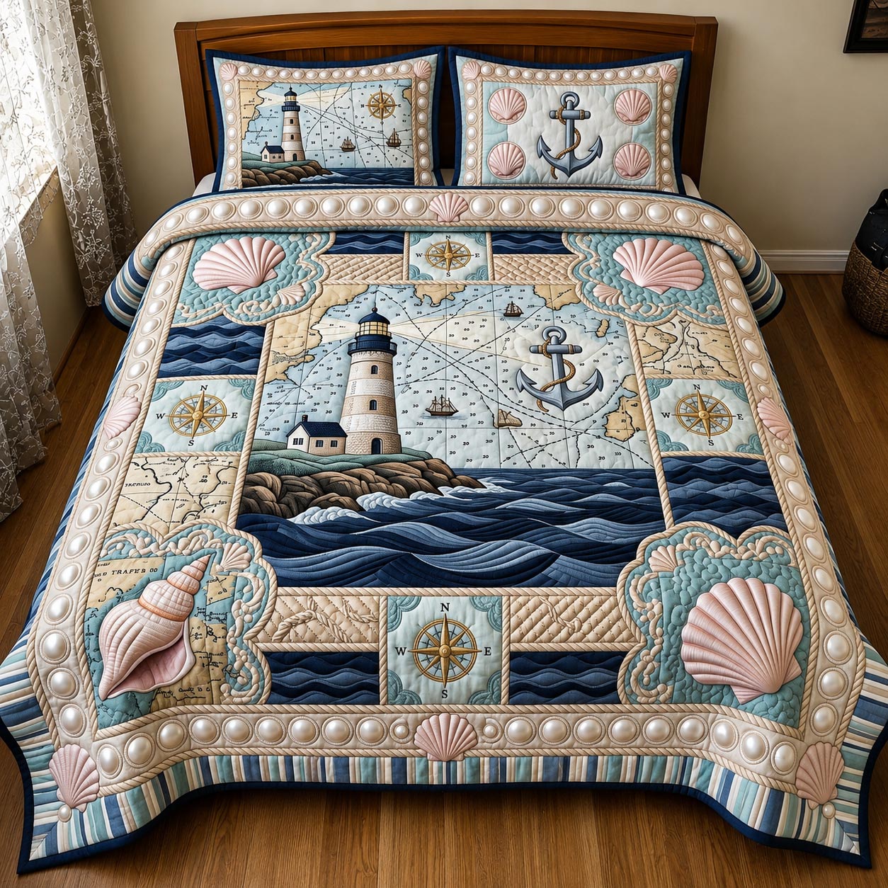 Sea Escape 3-Piece Quilted Bedding Set GFTOMA11419