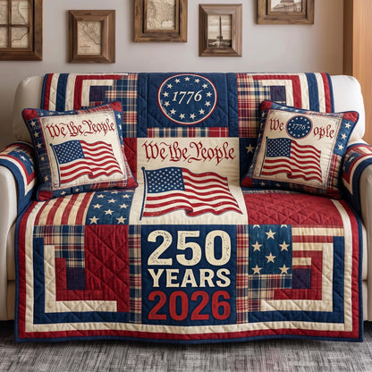Heritage Patch Quilted Sofa Cover GFTOMA11487