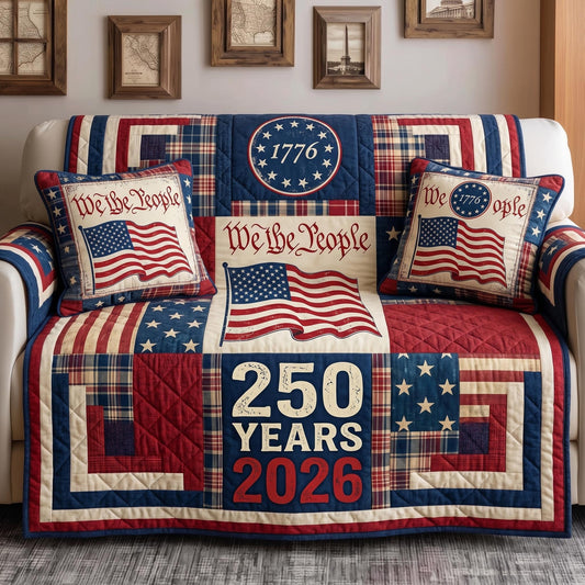 Heritage Patch Quilted Sofa Cover GFTOMA11487