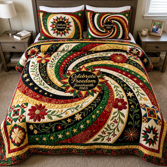Black Freedom 3-Piece Quilted Bedding Set GFTOMA11523
