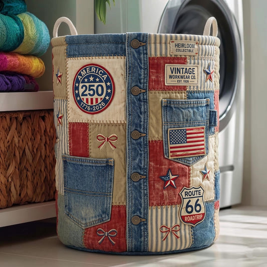 Heritage Patch Quilted Laundry Basket GFTOMA11576