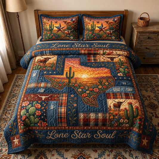 Bluebonnet State 3-Piece Quilted Bedding Set GFTOMA11598