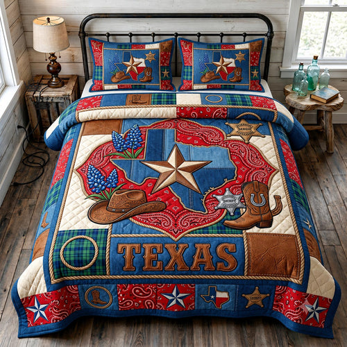 Bluebonnet State 3-Piece Quilted Bedding Set GFTOMA11686