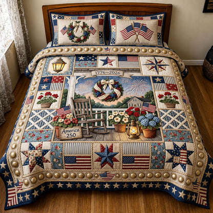 Heritage Patch 3-Piece Quilted Bedding Set GFTOMA11719