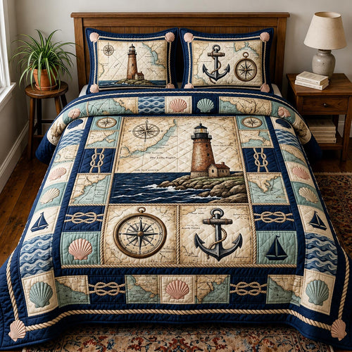 Sea Escape 3-Piece Quilted Bedding Set GFTOMA11725
