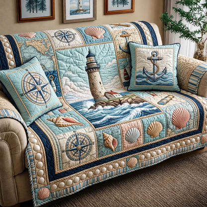 Sea Escape Quilted Sofa Cover GFTOMA11728
