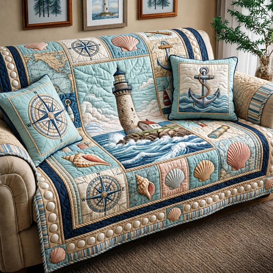 Sea Escape Quilted Sofa Cover GFTOMA11728