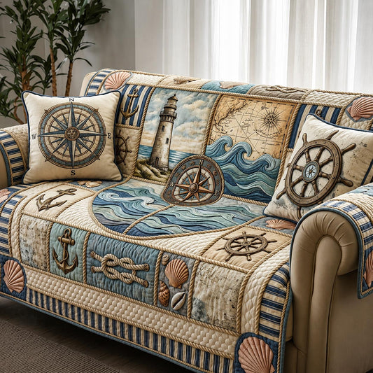 Sea Escape Quilted Sofa Cover GFTOMA11731
