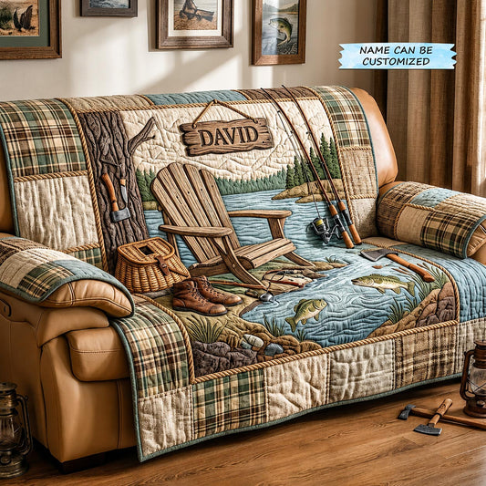Gone Fishing Quilted Sofa Cover QTCUZ GFTOMA11831