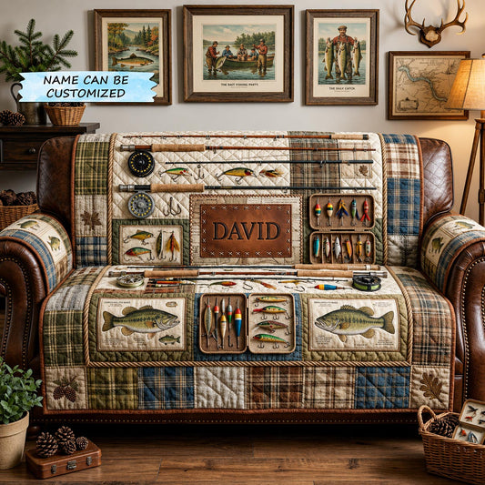 Fishing Vibes Quilted Sofa Cover QTCUZ GFTOMA11833