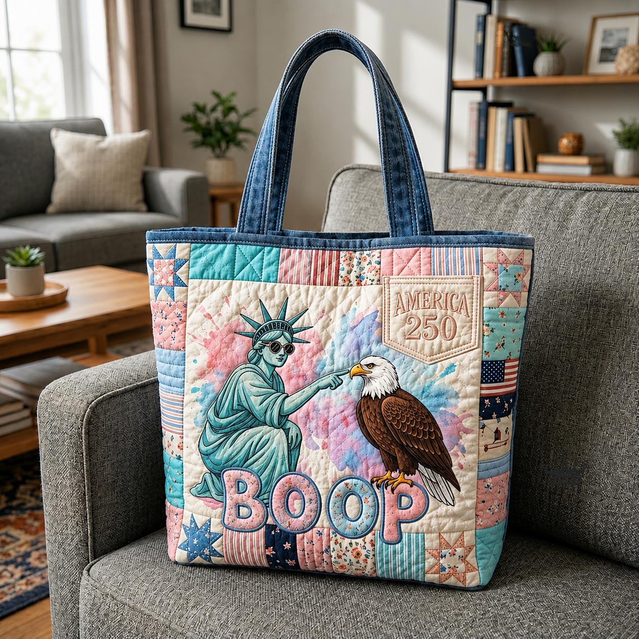 Lady Liberty Quilted Tote Bag GFTOMA11880