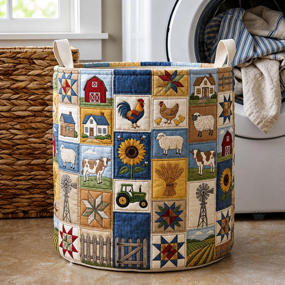 Country Charm Quilted Laundry Basket GFTOMA11902