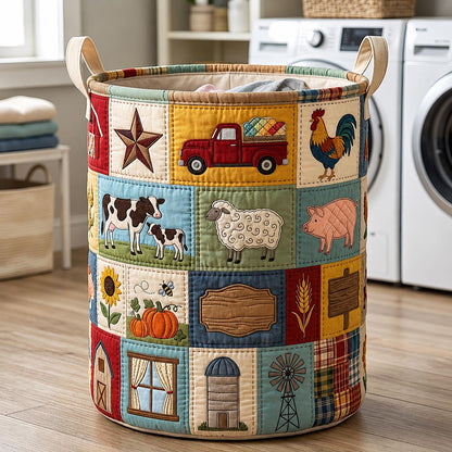 Rustic Cottage Quilted Laundry Basket GFTOMA11904