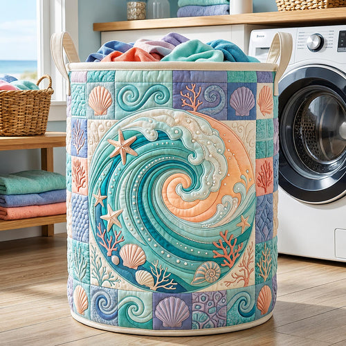 Salt Whisper Quilted Laundry Basket GFTOMA11929