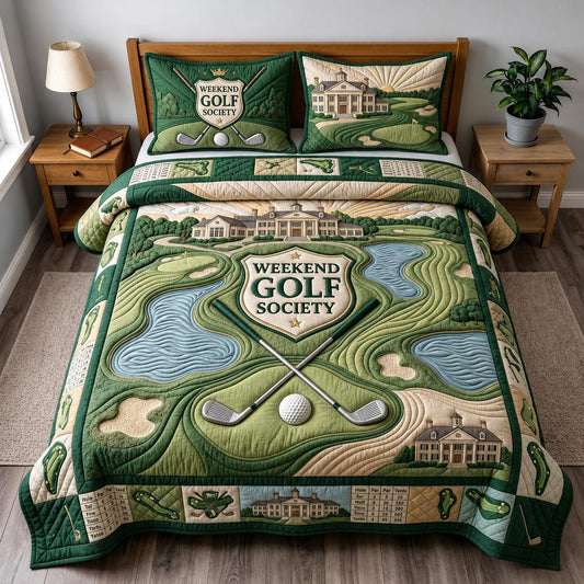 Golf Retreat 3-Piece Quilted Bedding Set GFTOMA12017