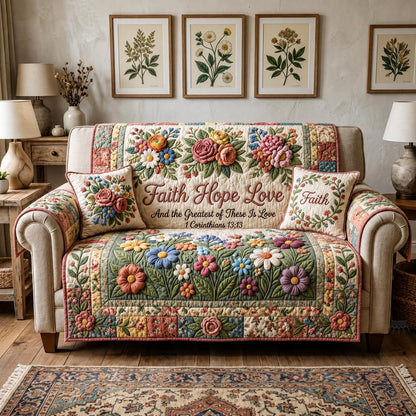 Grace Bloom Quilted Sofa Cover GFTOMA12052