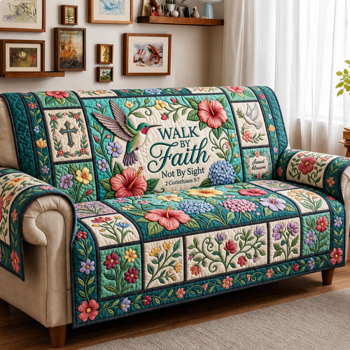 Blessed Blooms Quilted Sofa Cover GFTOMA12053