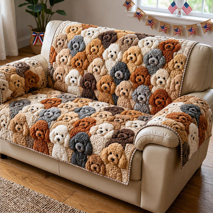 Poodle Soul Quilted Sofa Cover GFTOMA12062
