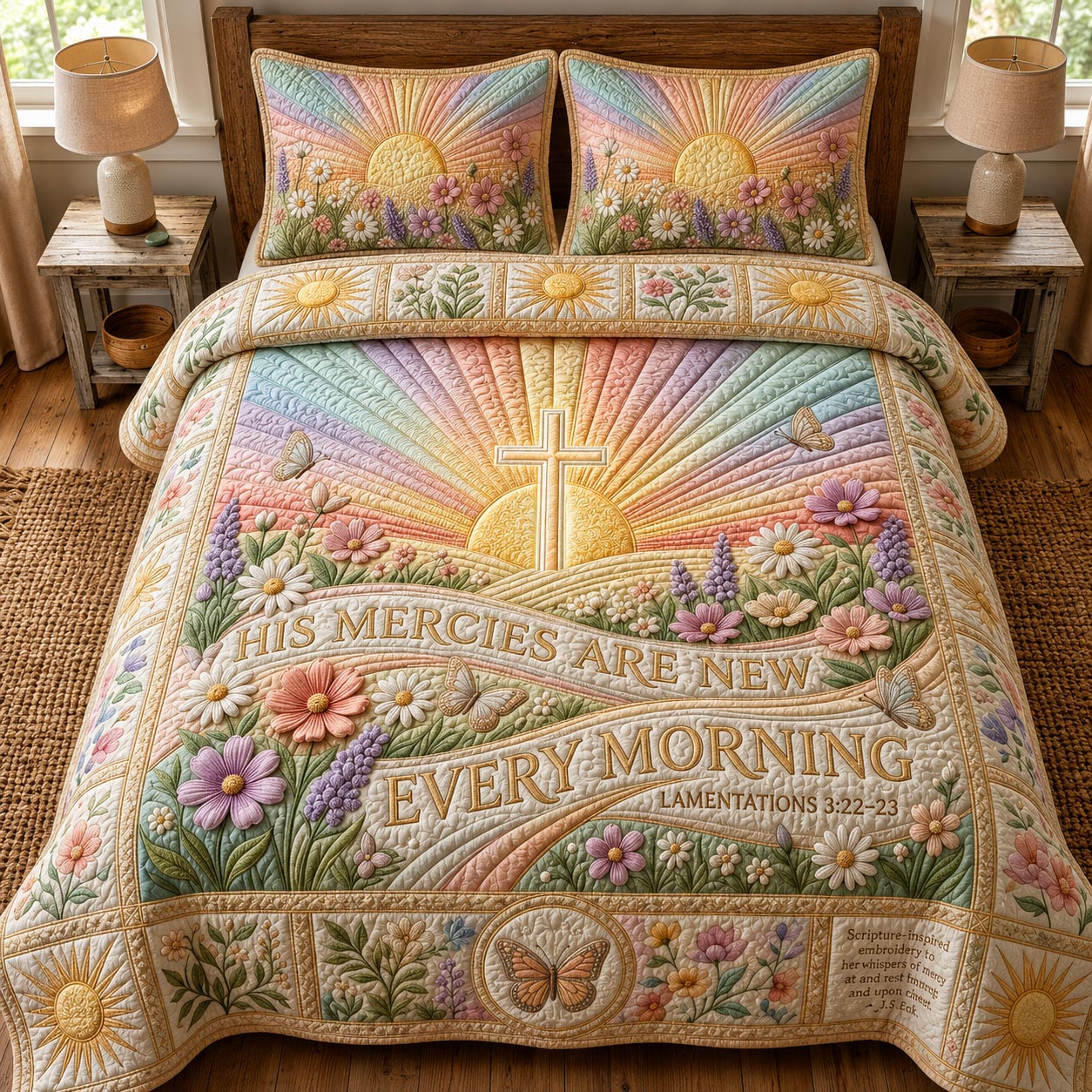 Radiant Faith 3-Piece Quilted Bedding Set GFTOMA12093