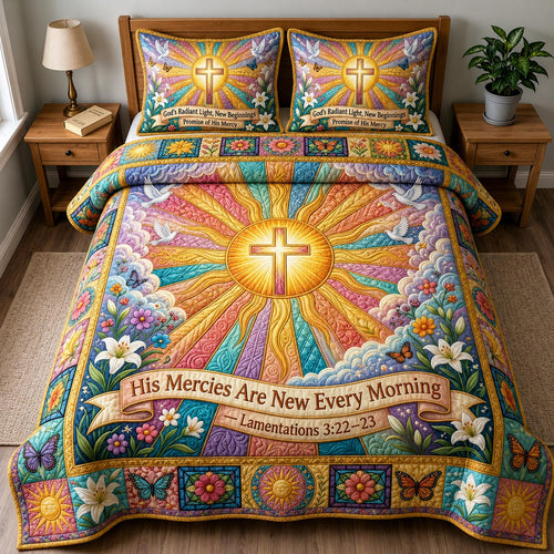 Faith Light 3-Piece Quilted Bedding Set GFTOMA12094