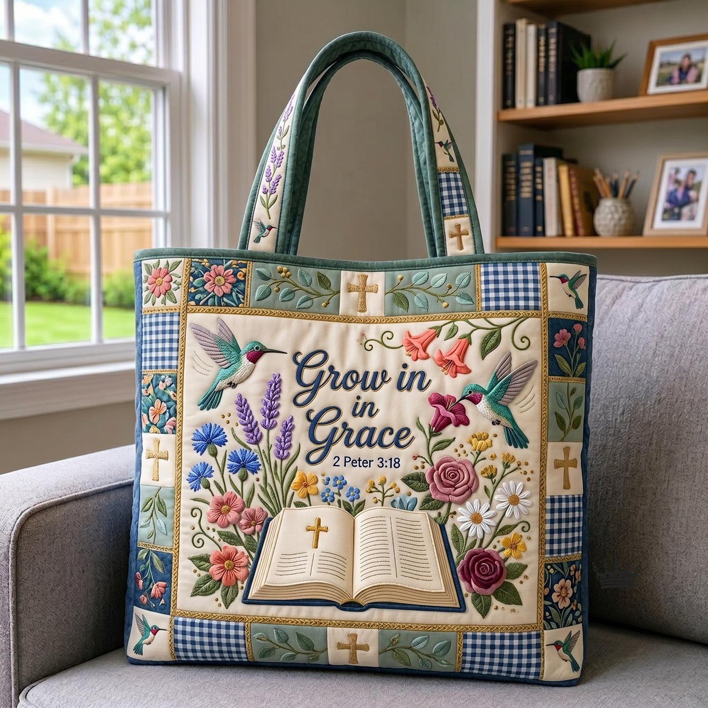 Faith Blossom Quilted Tote Bag GFTOMA12117