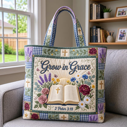 Blessed Blooms Quilted Tote Bag GFTOMA12119