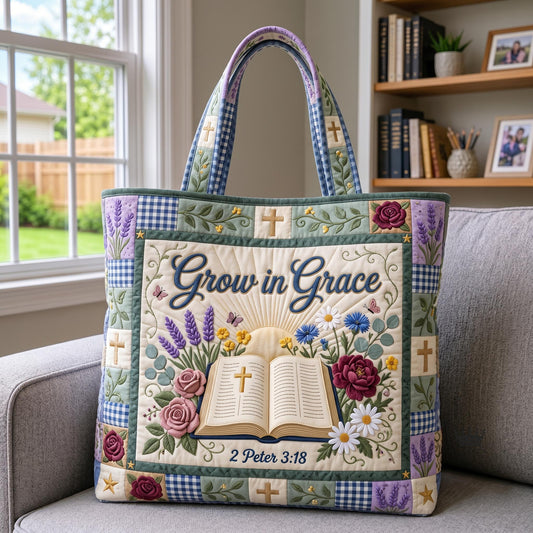 Blessed Blooms Quilted Tote Bag GFTOMA12119