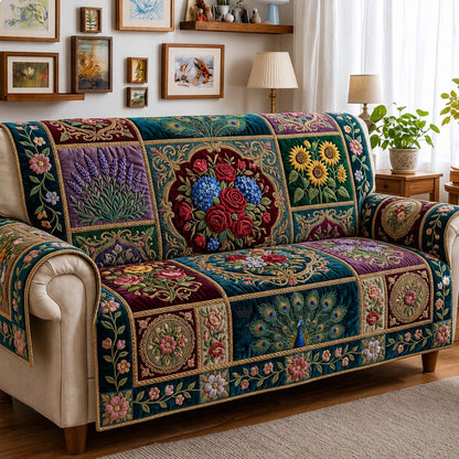 Patchwork Story Quilted Sofa Cover GFTOMA12144