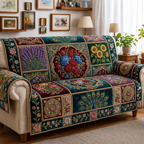 Patchwork Story Quilted Sofa Cover GFTOMA12144