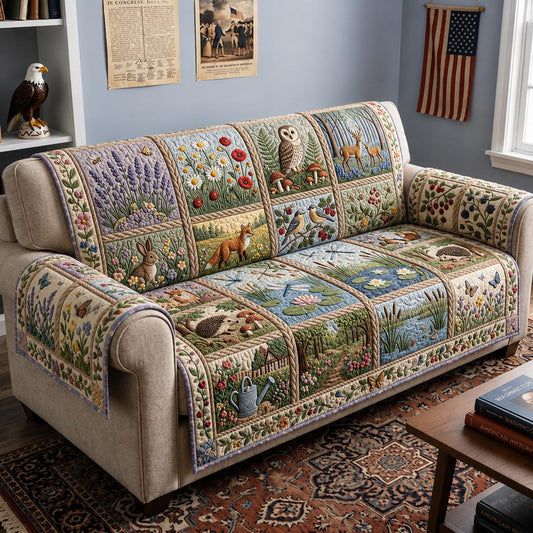 Patchwork Story Quilted Sofa Cover GFTOMA12146