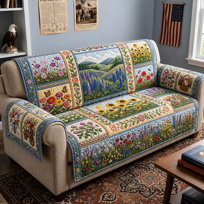 Patchwork Story Quilted Sofa Cover GFTOMA12148