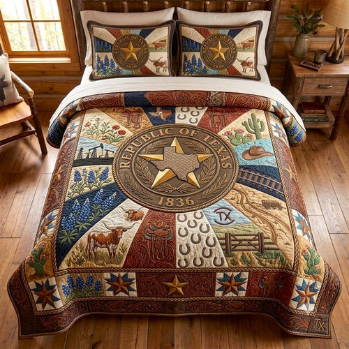 Texas Roots 3-Piece Quilted Bedding Set GFTOMA12183
