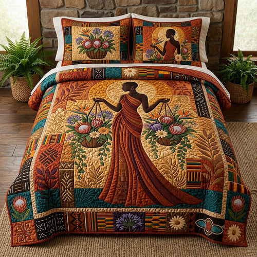African Queen 3-Piece Quilted Bedding Set GFTOMA12244