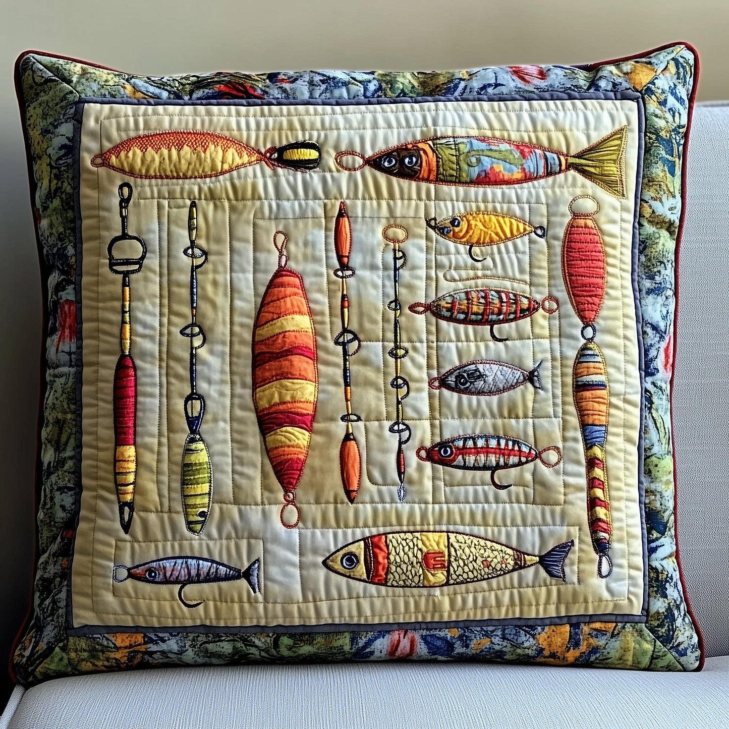 Fishing Delights Quilted Pillow Case GFTOMA1225