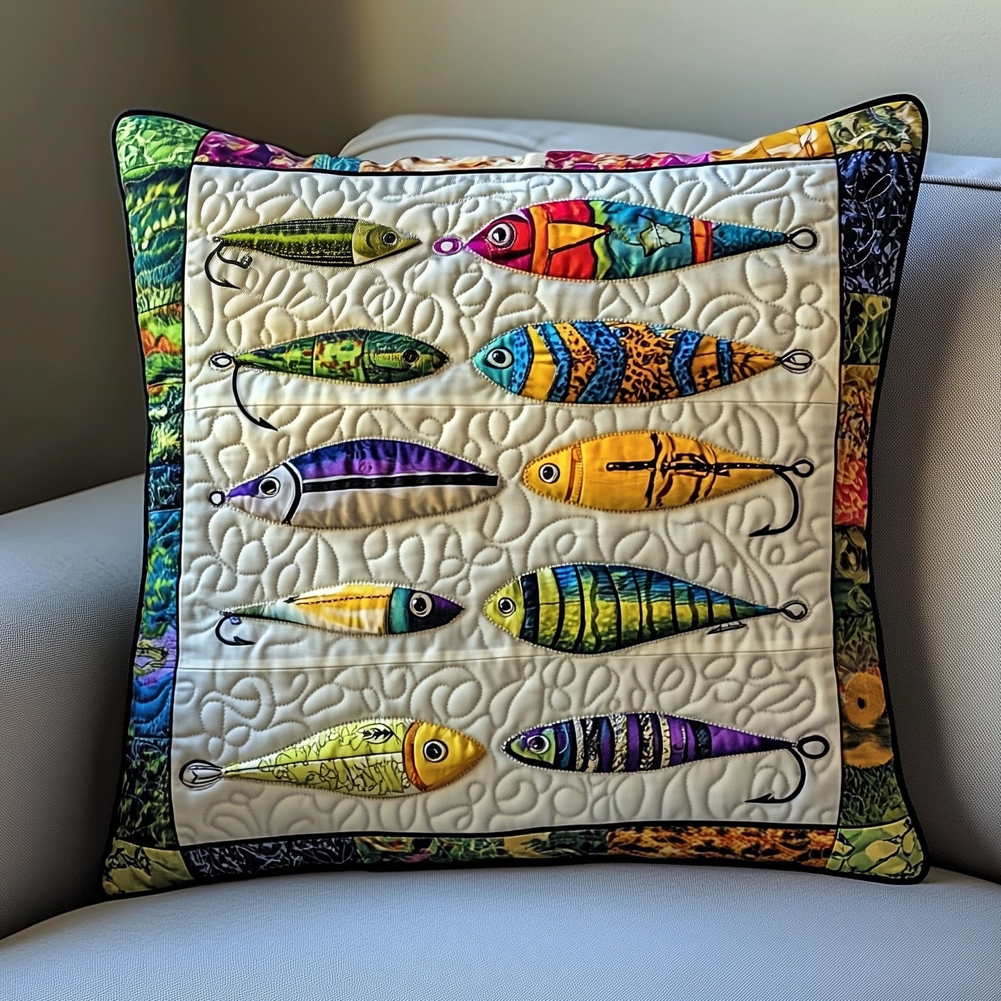 Fishing Delights Quilted Pillow Case GFTOMA1228