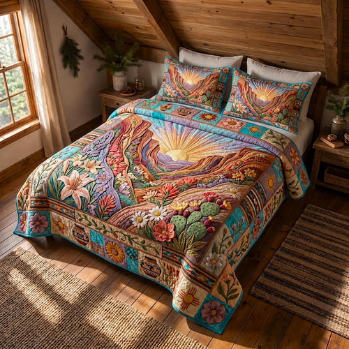 Golden Desert 3-Piece Quilted Bedding Set GFTOMA12295