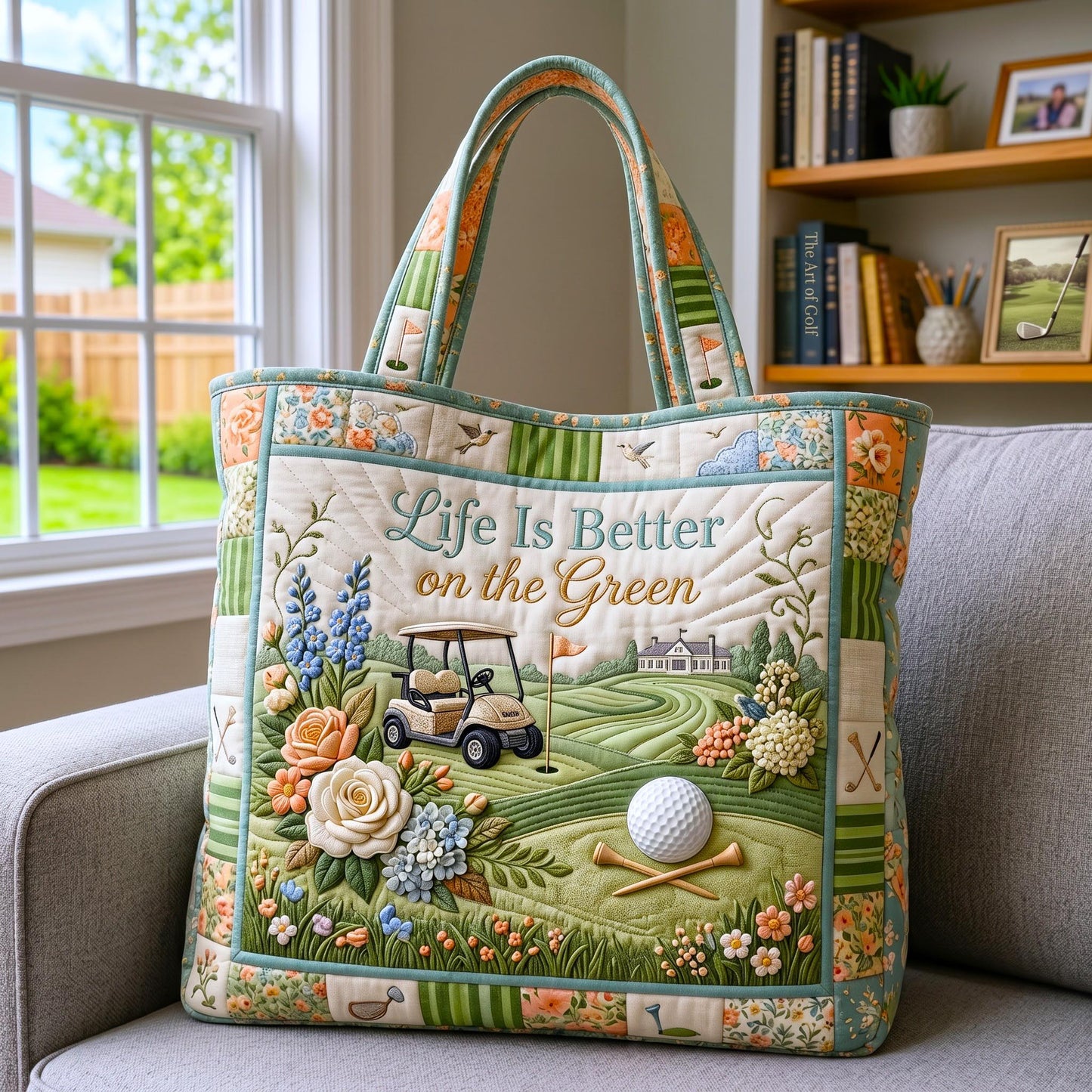 Golf Blossom Quilted Tote Bag GFTOMA12309