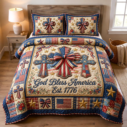 Heritage Patch 3-Piece Quilted Bedding Set GFTOMA12342