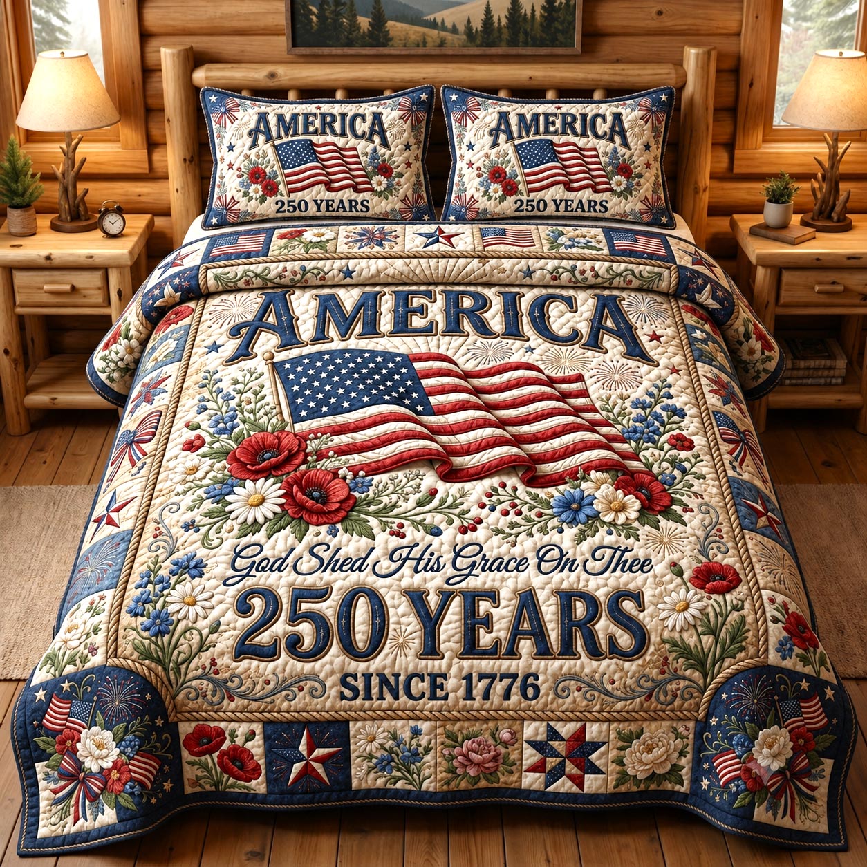Heritage Patch 3-Piece Quilted Bedding Set GFTOMA12345