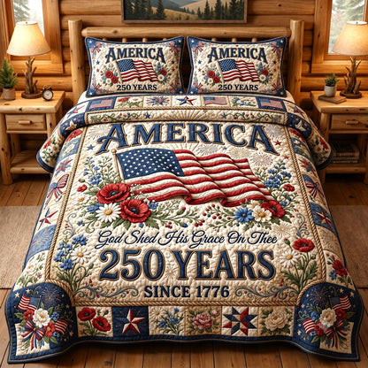 Heritage Patch 3-Piece Quilted Bedding Set GFTOMA12345